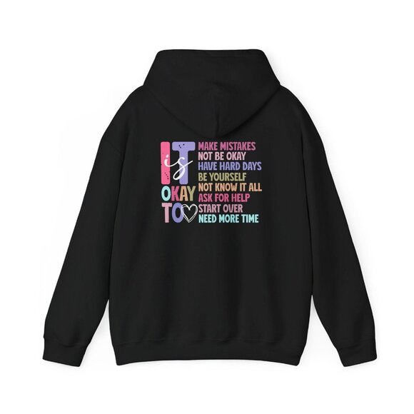 Inspirational Hoodie, Positive Affirmation Hoodie, Mental Health Support Hoodie - Picture 2 of 3